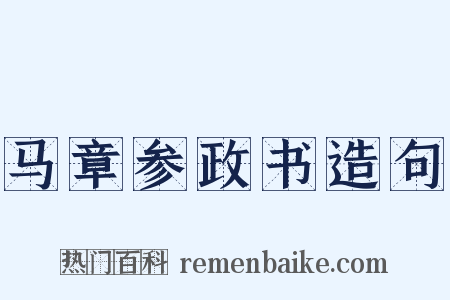 马章参政书造句是什么意思的图片